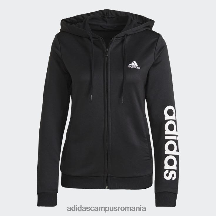 adidas campus romania Trening negru cu logo French Terry femei alb negru J266N216384