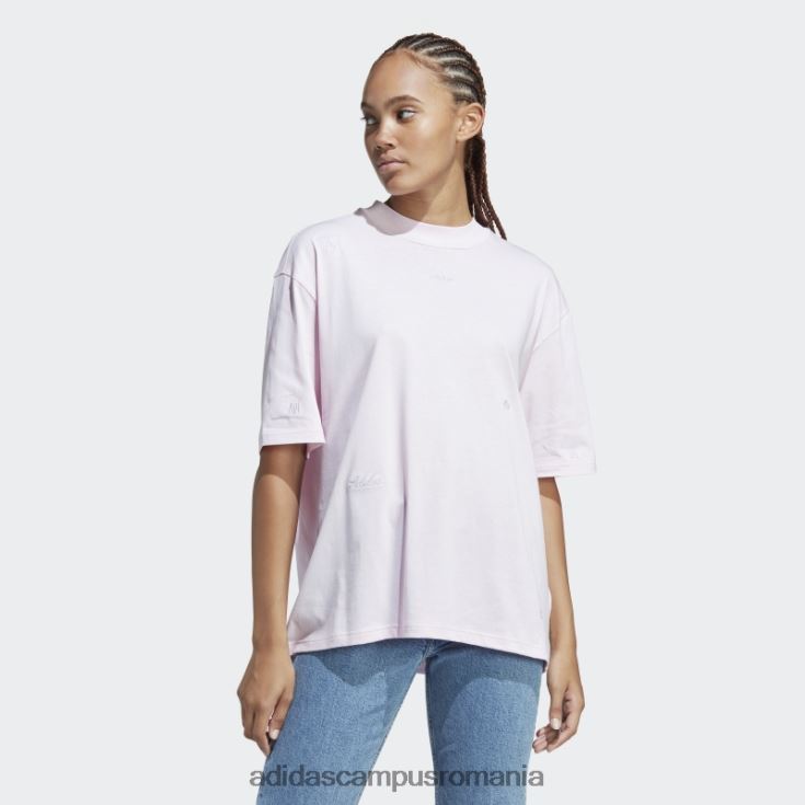 adidas campus romania Tricou boyfriend cu cristale vindecatoare inspirate de grafica roz femei zori roz/argintii J266N22402
