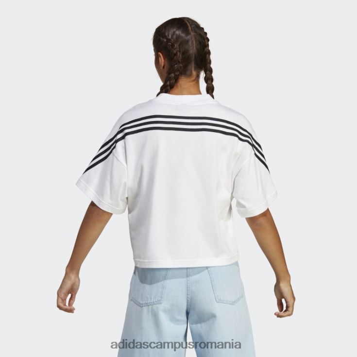 adidas campus romania Tricou cu 3 dungi alb cu icoane ale viitorului elegant adidas femei alb J266N22337