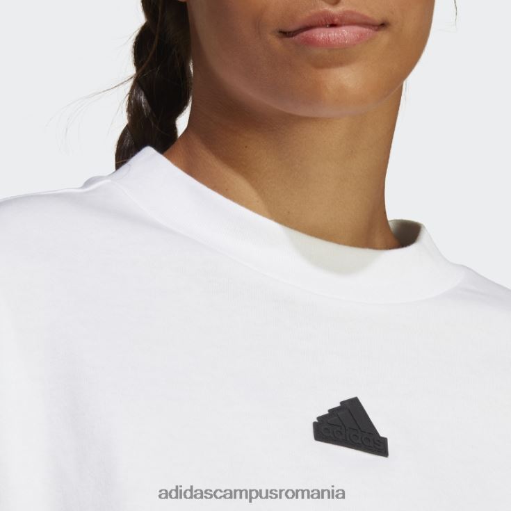 adidas campus romania Tricou cu 3 dungi alb cu icoane ale viitorului elegant adidas femei alb J266N22337