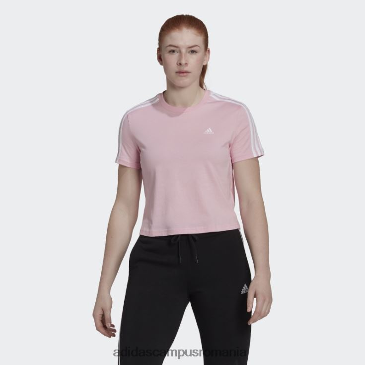 adidas campus romania Tricou decupat cu 3 dungi True Pink essentials femei roz/alb adevărat J266N29083