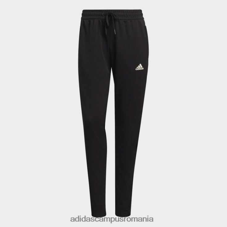 adidas campus romania aeroready sereno cut 3 dungi pantaloni slim conici negri femei alb negru J266N29020
