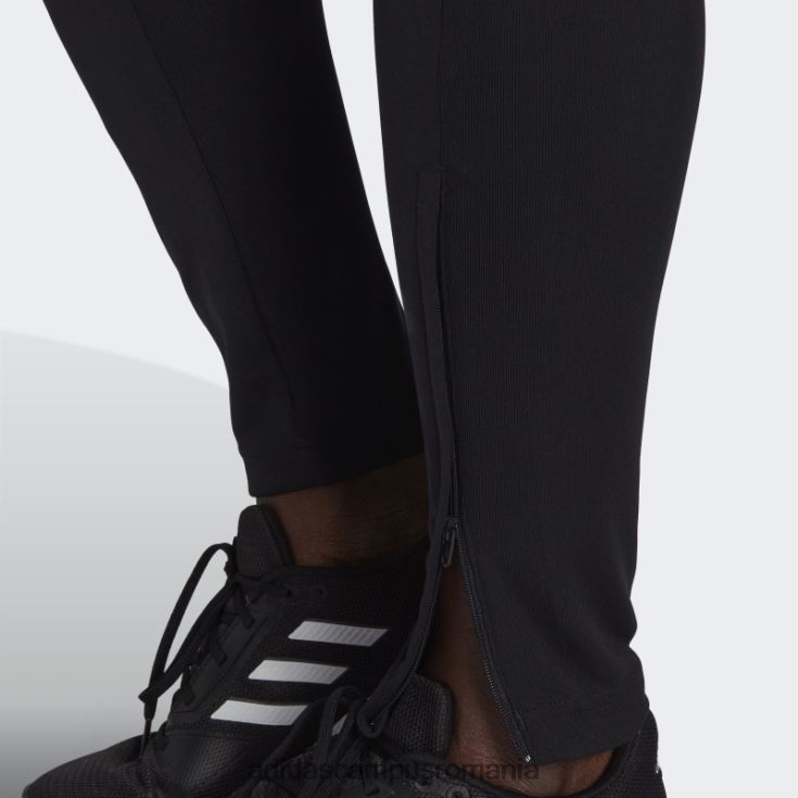 adidas campus romania aeroready sereno cut 3 dungi pantaloni slim conici negri femei alb negru J266N29020