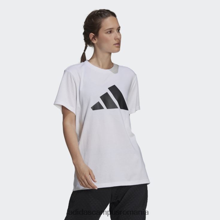 adidas campus romania alb viitor icons logo grafic tricou fashion femei alb J266N210395
