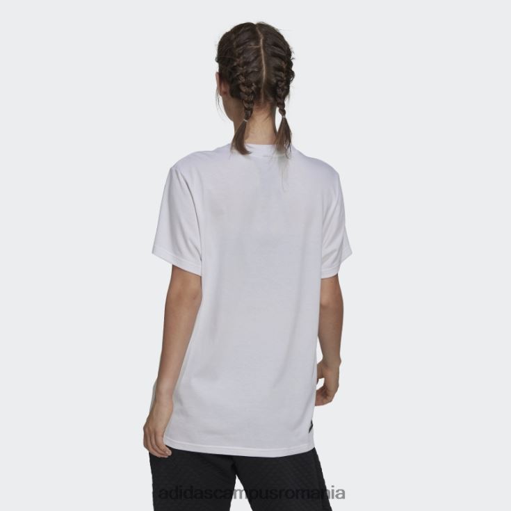 adidas campus romania alb viitor icons logo grafic tricou fashion femei alb J266N210395