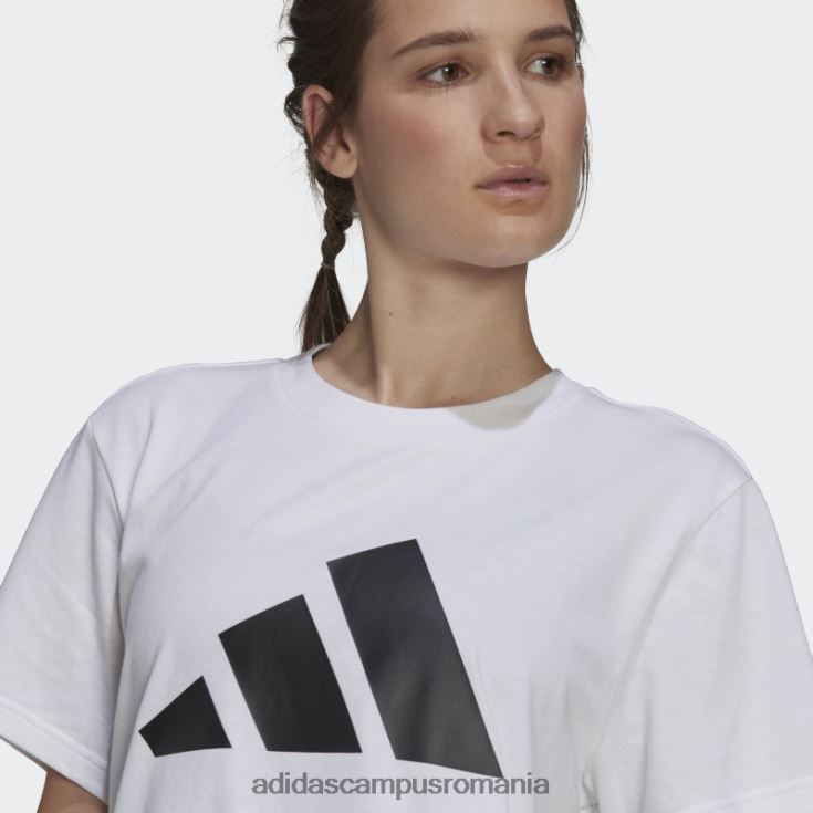 adidas campus romania alb viitor icons logo grafic tricou fashion femei alb J266N210395