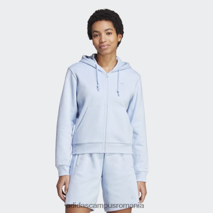adidas campus romania all szn fleece hanorac cu fermoar complet albastru zori femei zori albastre J266N29595