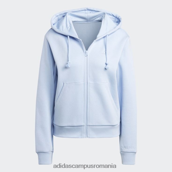adidas campus romania all szn fleece hanorac cu fermoar complet albastru zori femei zori albastre J266N29595