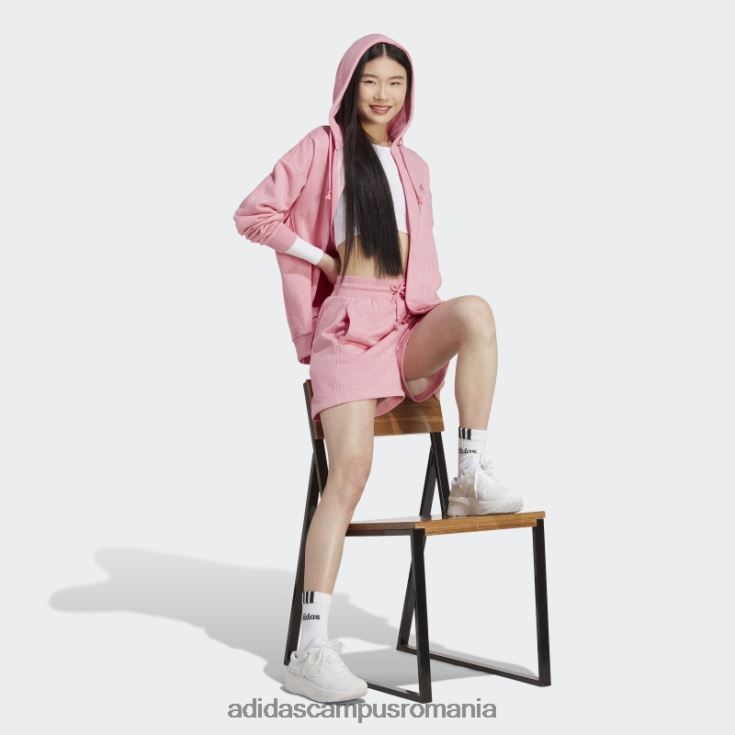 adidas campus romania all szn french terry pantaloni scurți roz femei roz J266N29679