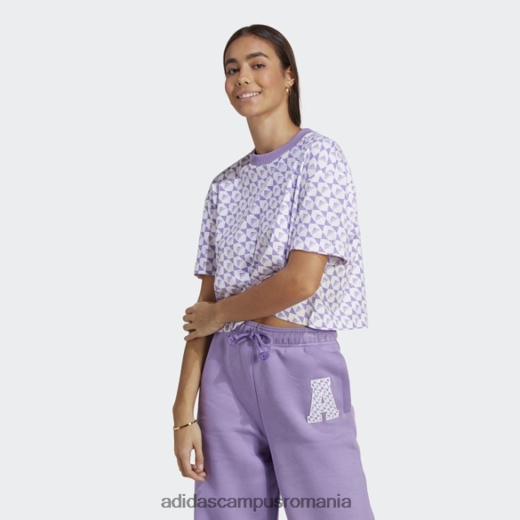 adidas campus romania all szn x logomania tricou alb adidas femei alb/violet J266N217190