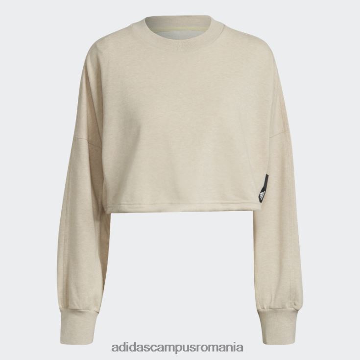 adidas campus romania botanic bej mel sportswear studio lounge summer crew hanorac fierbinte femei bej botanic mel J266N210640