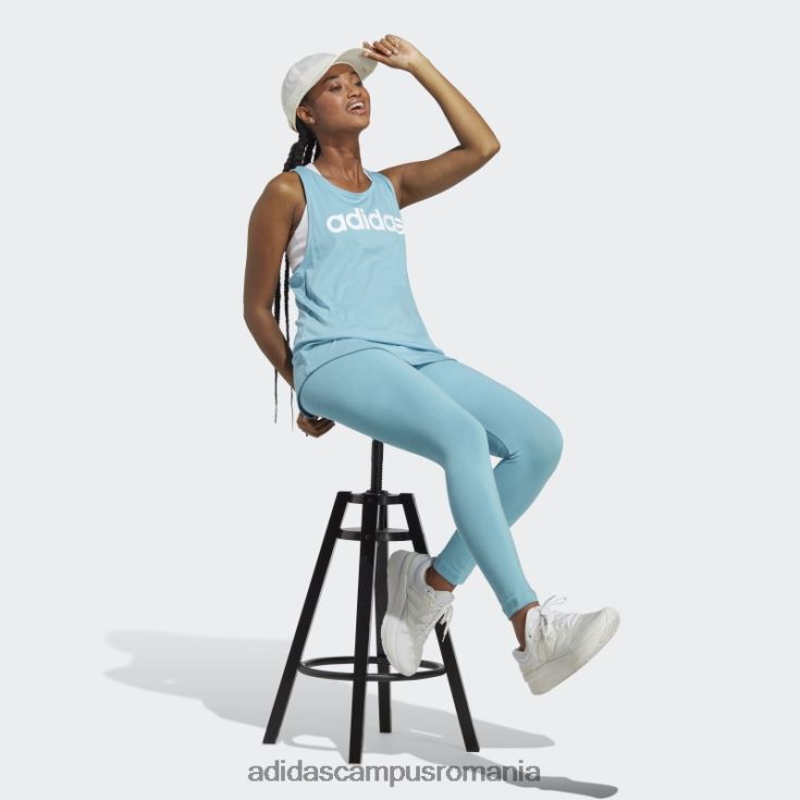 adidas campus romania colanți cu logo cu talie înaltă, blue essentials femei albastru alb J266N216378