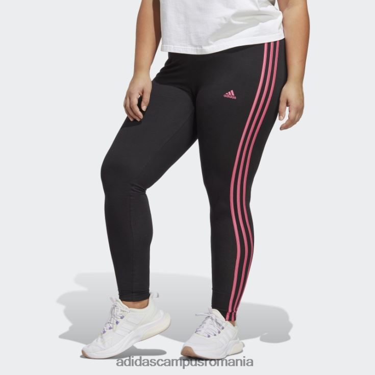 adidas campus romania colanți negri cu 3 dungi (plus mărime) femei negru/magenta J266N216379