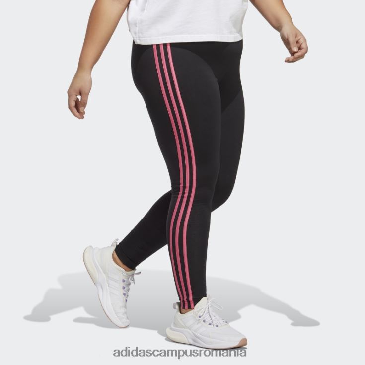 adidas campus romania colanți negri cu 3 dungi (plus mărime) femei negru/magenta J266N216379