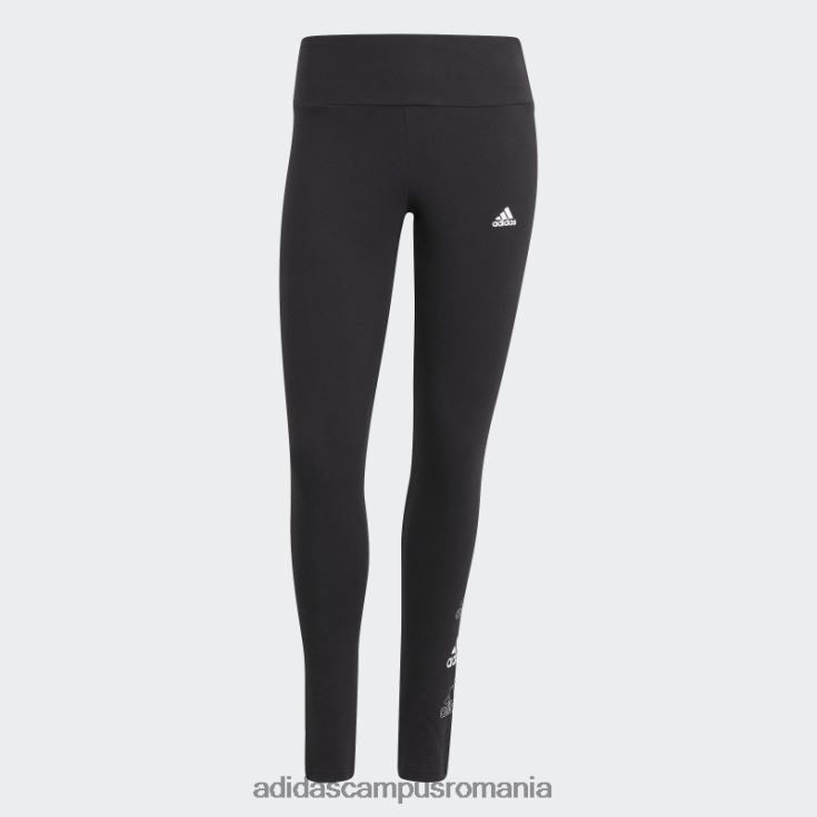 adidas campus romania colanți negri cu talie înaltă cu logo-ul stivuit femei negru J266N23734