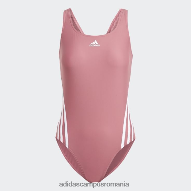 adidas campus romania costum de baie roz cu 3 dungi femei roz/alb J266N216603