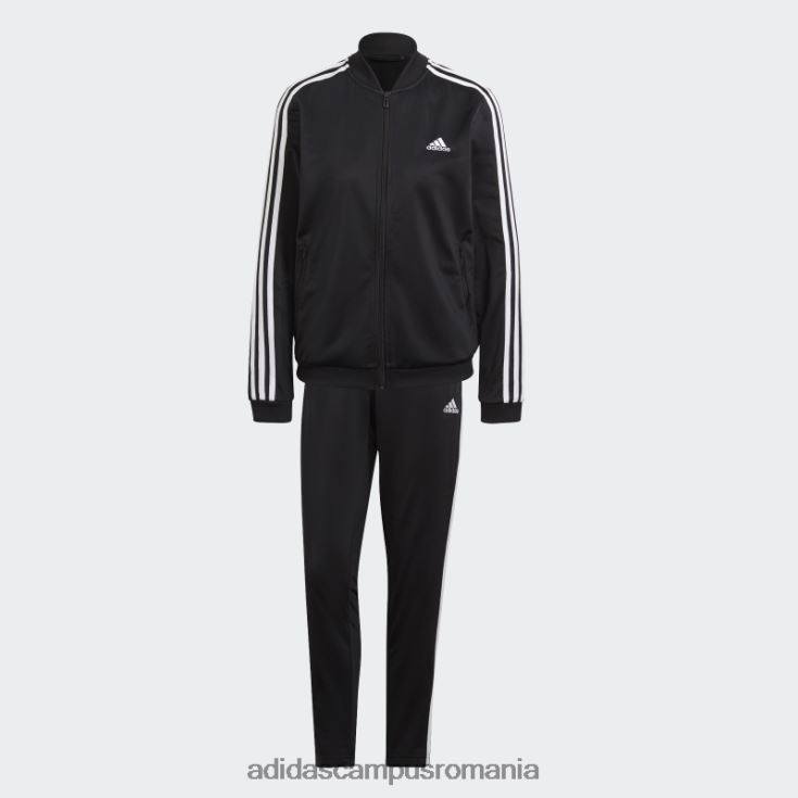 adidas campus romania costum de trening negru cu 3 dungi femei alb negru J266N22234
