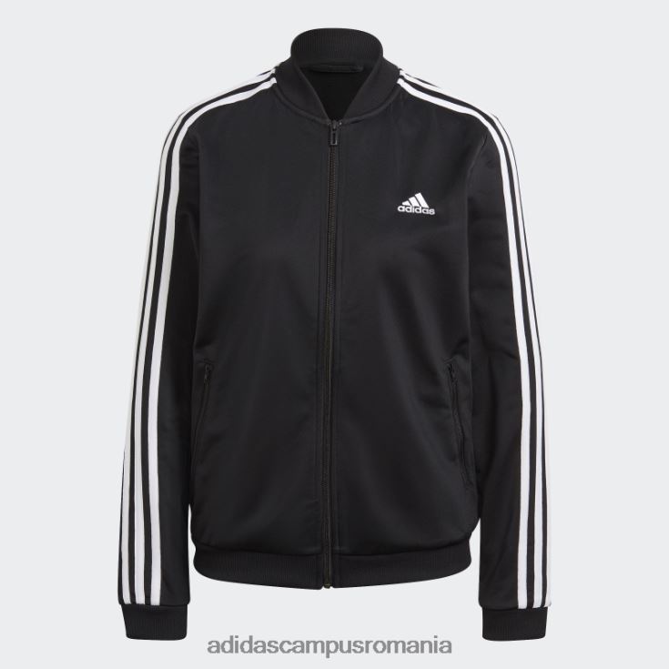 adidas campus romania costum de trening negru cu 3 dungi femei alb negru J266N22234
