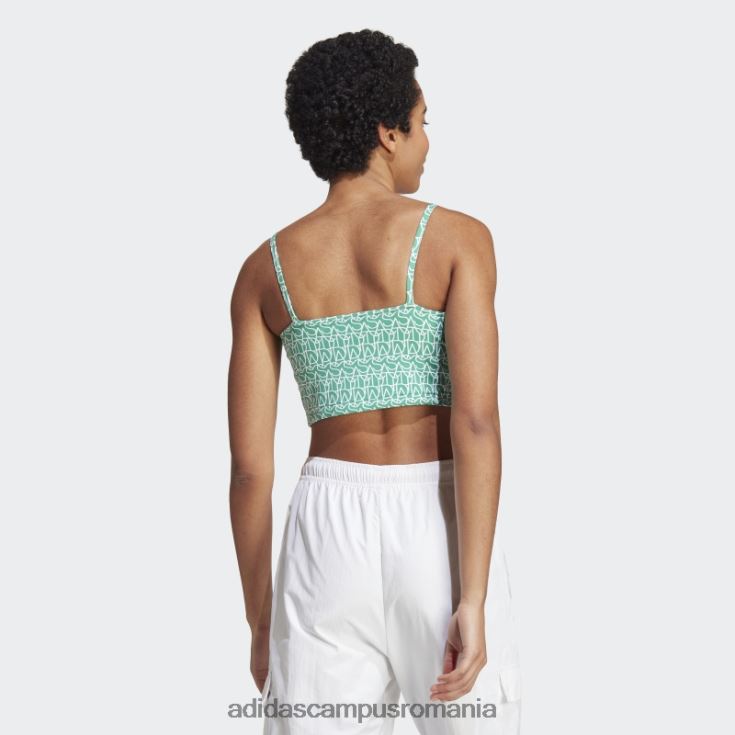 adidas campus romania curte verde fashion peste tot cu grafică, maiou inspirat de corset femei verde curte/multicolor/alb J266N217456