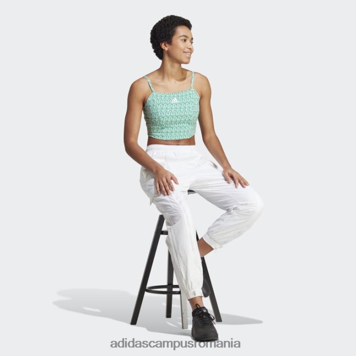 adidas campus romania curte verde fashion peste tot cu grafică, maiou inspirat de corset femei verde curte/multicolor/alb J266N217456