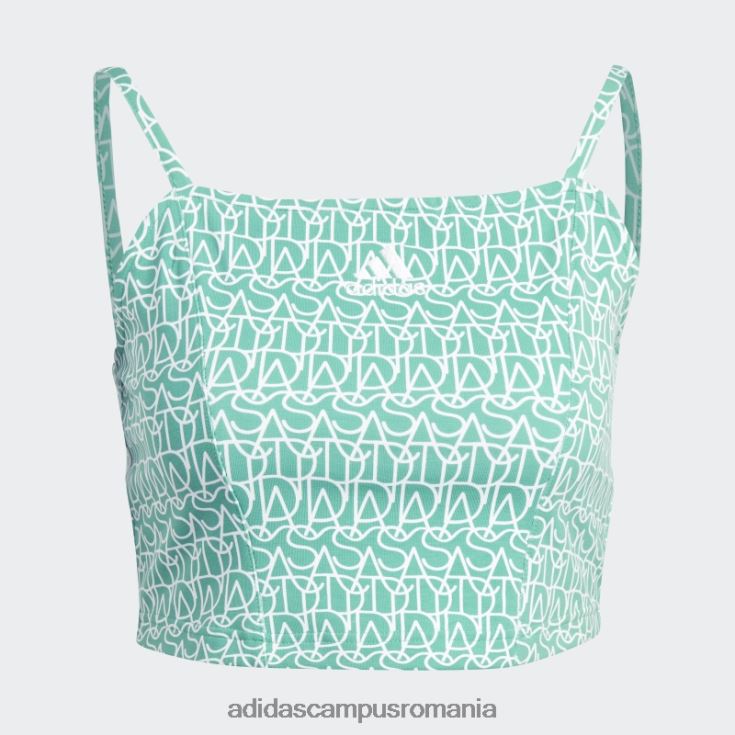 adidas campus romania curte verde fashion peste tot cu grafică, maiou inspirat de corset femei verde curte/multicolor/alb J266N217456
