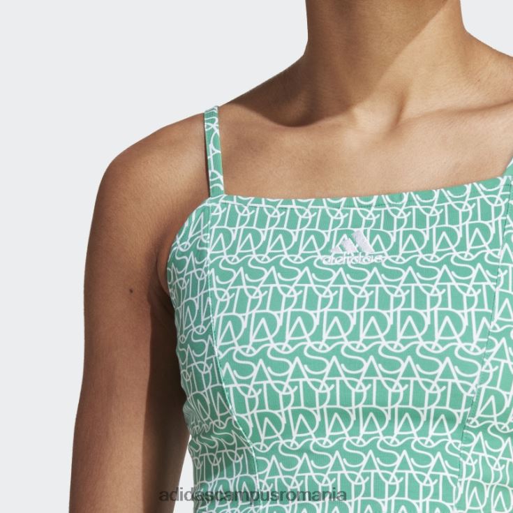 adidas campus romania curte verde fashion peste tot cu grafică, maiou inspirat de corset femei verde curte/multicolor/alb J266N217456