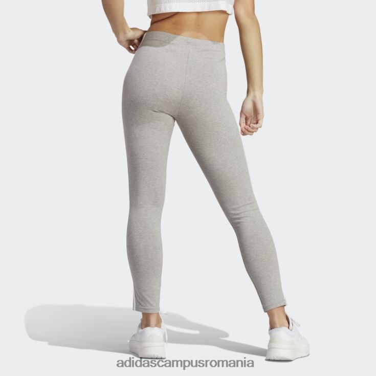 adidas campus romania esențiale 3 dungi cu talie înaltă jambiere dintr-un singur tricou adidas gri mediu femei gri mediu/alb J266N29474