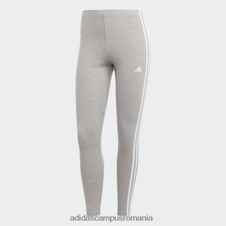 adidas campus romania esențiale 3 dungi cu talie înaltă jambiere dintr-un singur tricou adidas gri mediu femei gri mediu/alb J266N29474