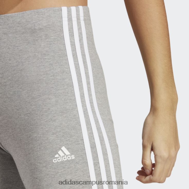 adidas campus romania esențiale 3 dungi cu talie înaltă jambiere dintr-un singur tricou adidas gri mediu femei gri mediu/alb J266N29474