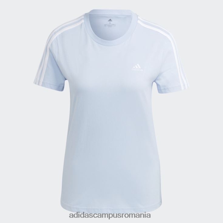 adidas campus romania essentials tricou slim cu 3 dungi albastru zori femei albastru zori/alb J266N217426