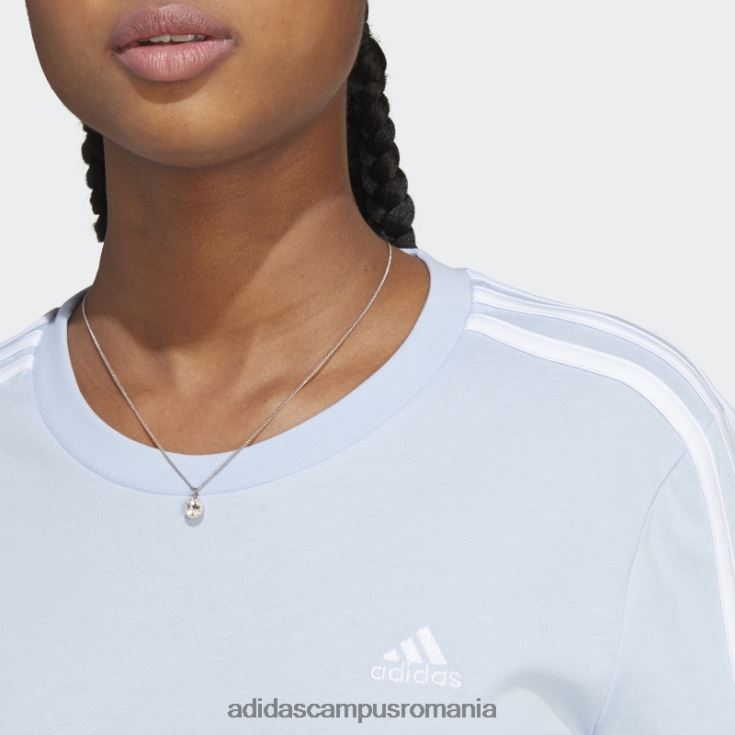 adidas campus romania essentials tricou slim cu 3 dungi albastru zori femei albastru zori/alb J266N217426