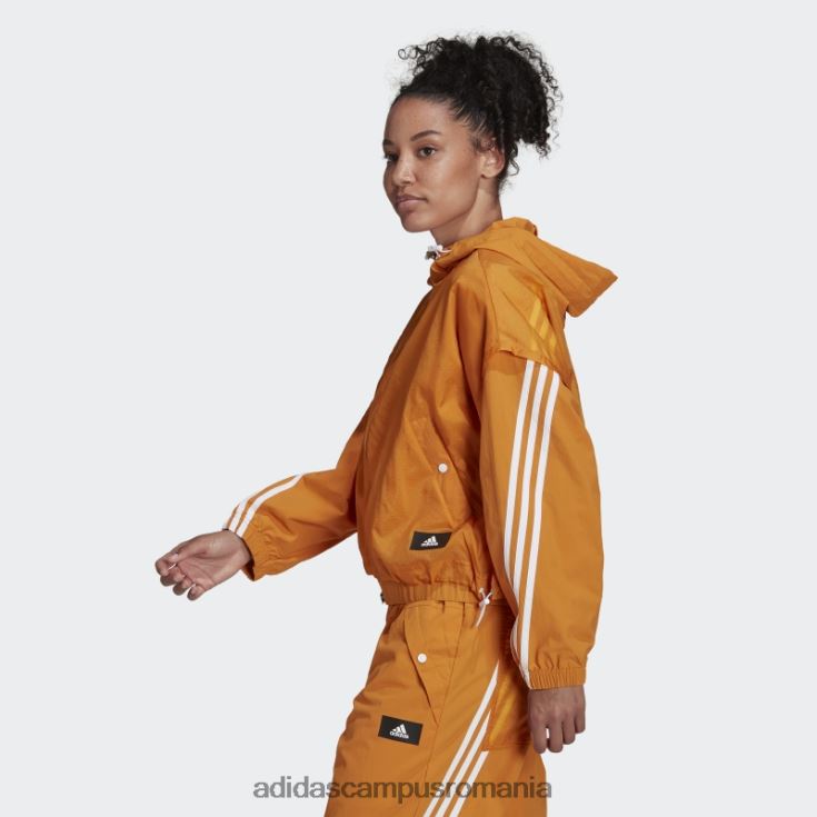 adidas campus romania focus portocaliu îmbrăcăminte sport fierbinte icoane viitoare 3 dungi țesute top cu glugă femei focus portocaliu J266N23754
