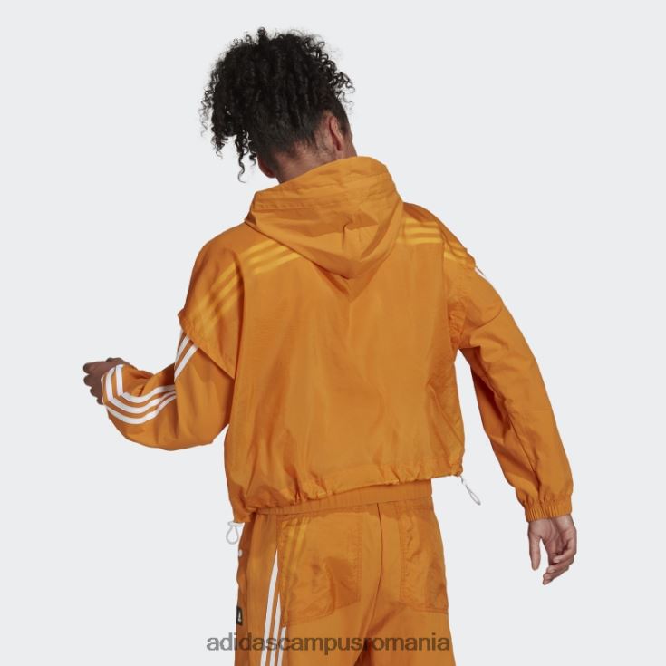 adidas campus romania focus portocaliu îmbrăcăminte sport fierbinte icoane viitoare 3 dungi țesute top cu glugă femei focus portocaliu J266N23754