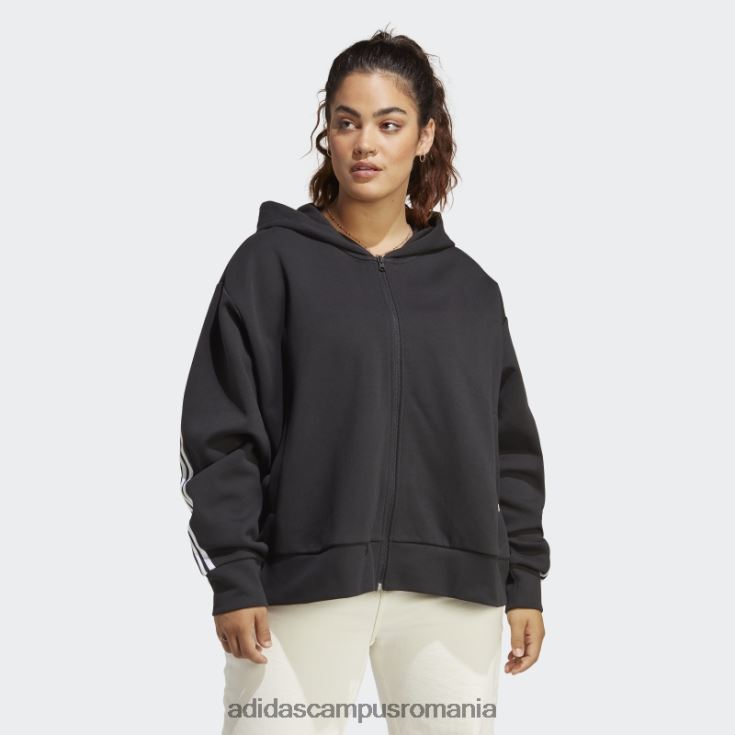 adidas campus romania future icons Hanorac cu fermoar complet cu 3 dungi (plus mărime) negru femei negru J266N22461