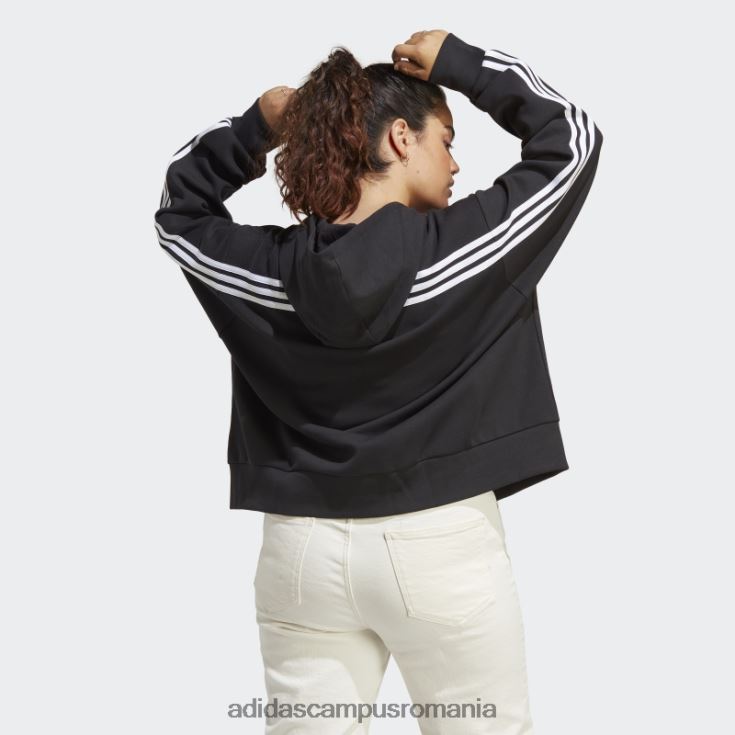 adidas campus romania future icons Hanorac cu fermoar complet cu 3 dungi (plus mărime) negru femei negru J266N22461