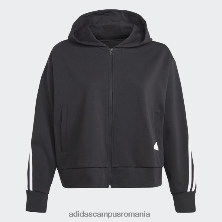 adidas campus romania future icons Hanorac cu fermoar complet cu 3 dungi (plus mărime) negru femei negru J266N22461