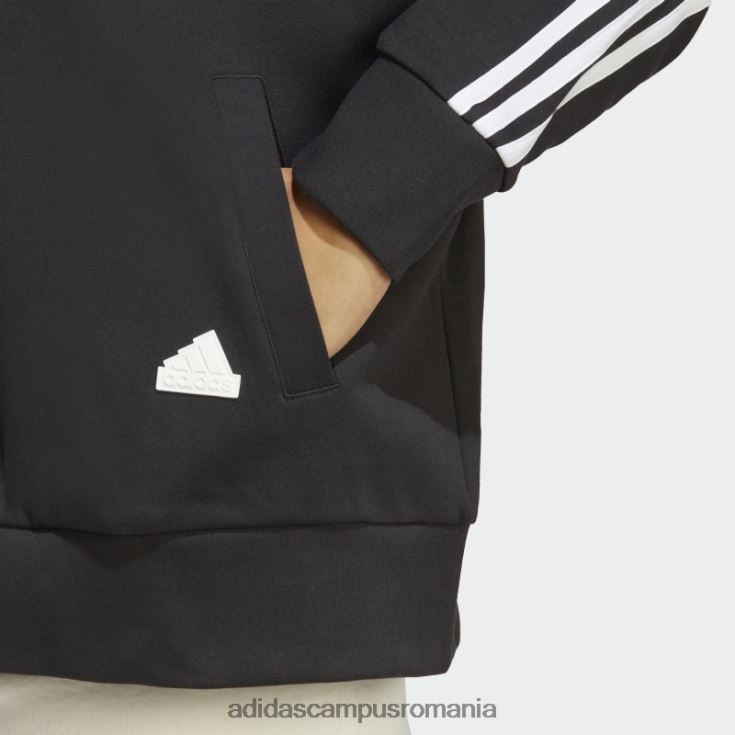 adidas campus romania future icons Hanorac cu fermoar complet cu 3 dungi (plus mărime) negru femei negru J266N22461
