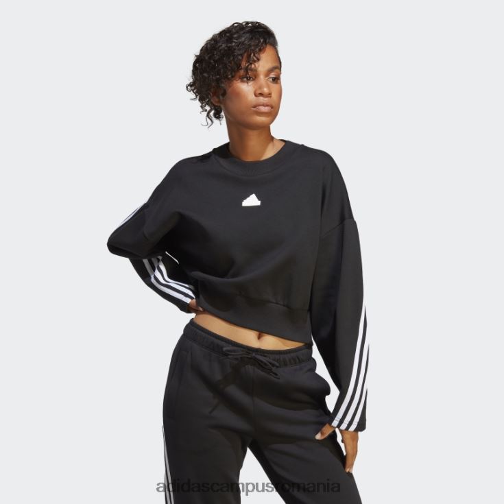 adidas campus romania future icons hanorac cu 3 dungi negru fierbinte femei negru J266N22564
