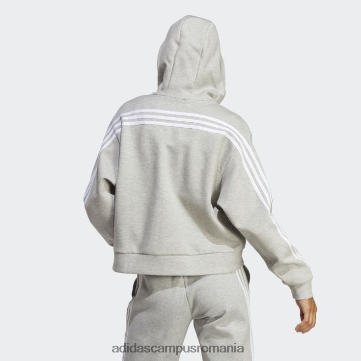 adidas campus romania future icons hanorac cu fermoar complet cu 3 dungi gri mediu adidas femei gri mediu J266N22358