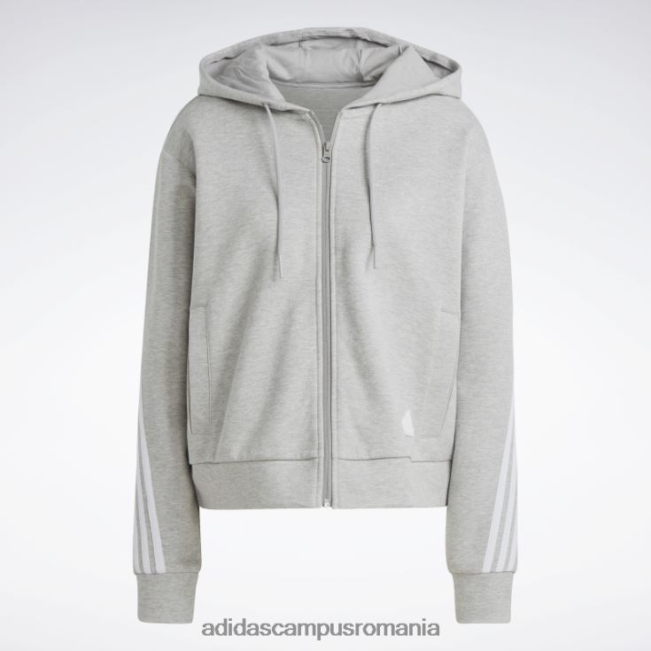 adidas campus romania future icons hanorac cu fermoar complet cu 3 dungi gri mediu adidas femei gri mediu J266N22358