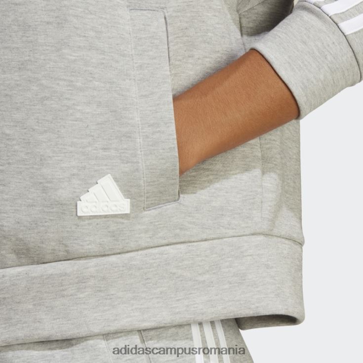 adidas campus romania future icons hanorac cu fermoar complet cu 3 dungi gri mediu adidas femei gri mediu J266N22358