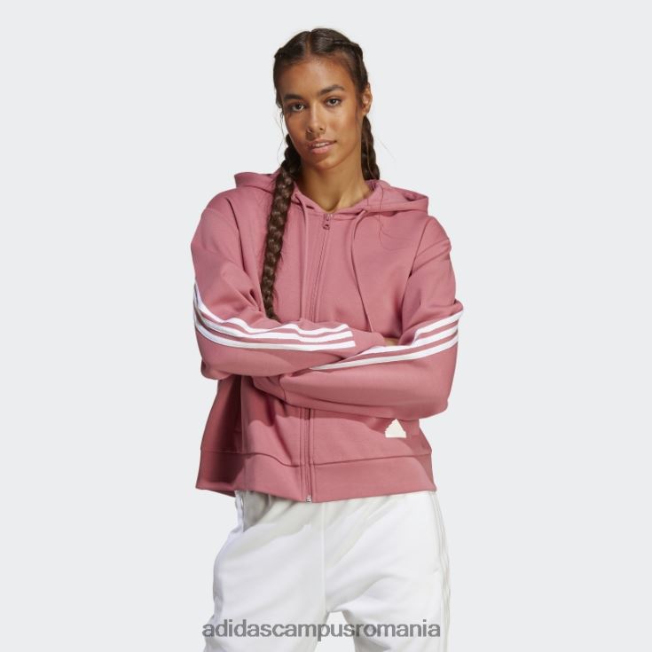 adidas campus romania future icons hanorac cu fermoar complet, cu 3 dungi, roz femei roz J266N29115
