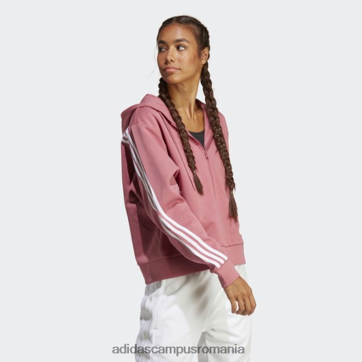 adidas campus romania future icons hanorac cu fermoar complet, cu 3 dungi, roz femei roz J266N29115