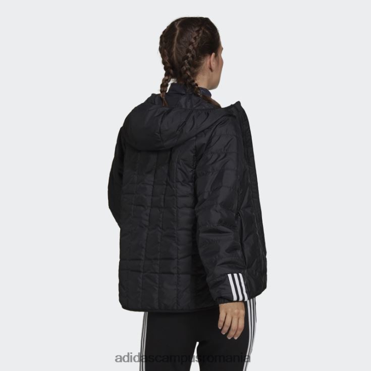 adidas campus romania geacă lejeră cu glugă itavic 3 dungi neagră femei negru J266N216699