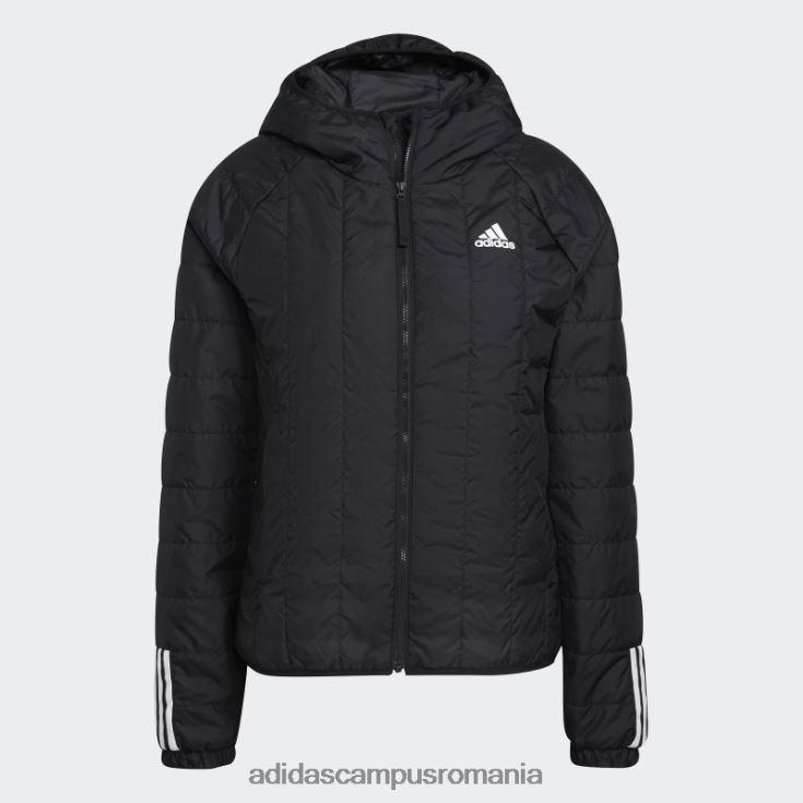 adidas campus romania geacă lejeră cu glugă itavic 3 dungi neagră femei negru J266N216699