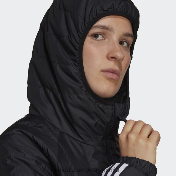 adidas campus romania geacă lejeră cu glugă itavic 3 dungi neagră femei negru J266N216699