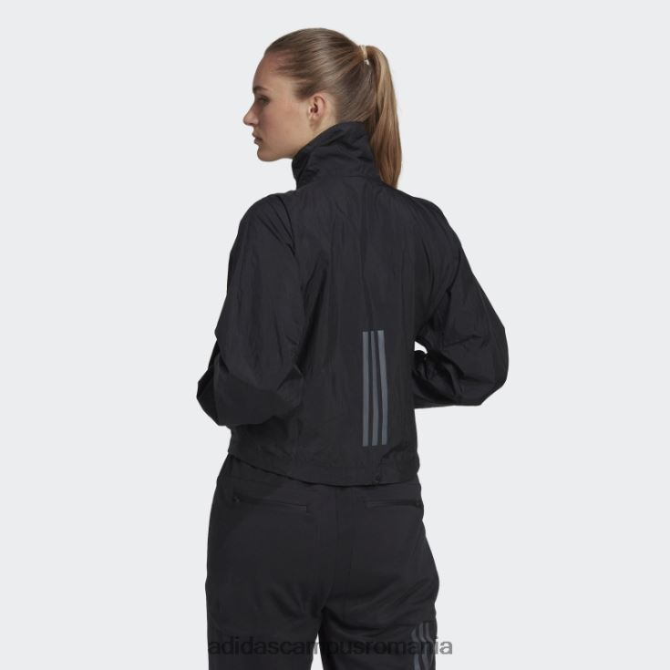 adidas campus romania geacă neagră cu jumătate de fermoar țesut x-city femei negru J266N22911