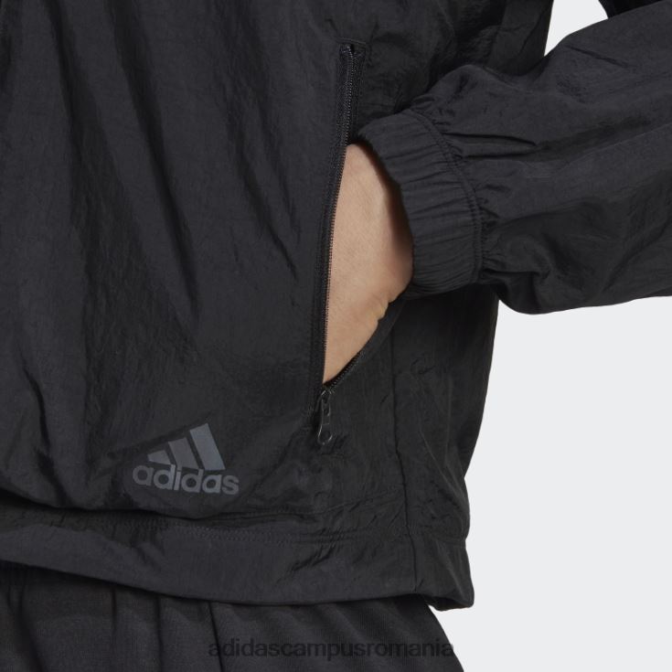 adidas campus romania geacă neagră cu jumătate de fermoar țesut x-city femei negru J266N22911