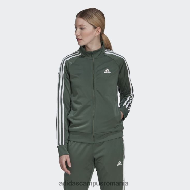 adidas campus romania green oxide primegreen essentials jachetă de sport subțire cu 3 dungi femei oxid verde/alb J266N210145