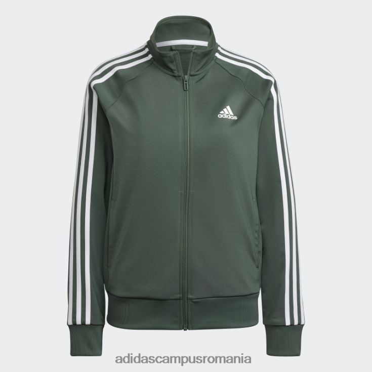 adidas campus romania green oxide primegreen essentials jachetă de sport subțire cu 3 dungi femei oxid verde/alb J266N210145